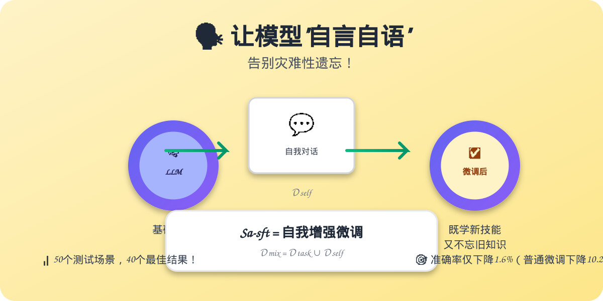 一分钟读论文：《自言自语：让大语言模型告别灾难性遗忘》